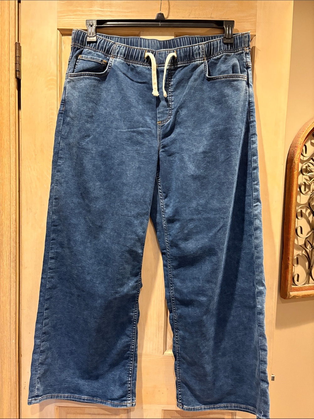 GAP Wide Leg Blue Drawstring Stretch Denim Jeans XL